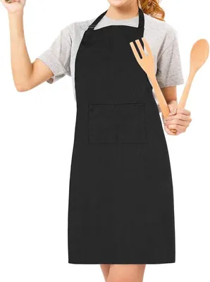 Produktbild von 1 Stücke verstellbare Schürze mit 2 Taschen, Kochenschürze Küchenschürze für Küche, Restaurant, café
