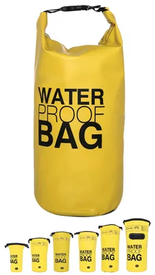 Produktbild von DonDon wasserdichter Outdoor Dry Bag Trockentasche mit Riemen - gelb 10 Liter