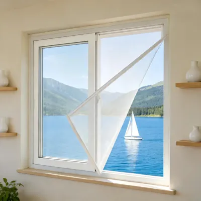 Obrázek produktu pro Síťka proti hmyzu do oken – moskytiéra – polypropylen – suchý zip – 170 x 60 cm – bílá