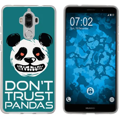Produktbild von PhoneNatic Case kompatibel mit Huawei Mate 9 Silikon-Hülle Crazy Animals Panda M2