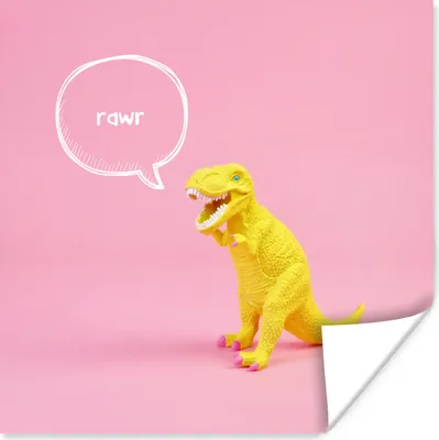 Produktbild von MuchoWow® Poster Dinosaurier - Gelb - Zitate 30x30 cm - Wandposter - Printing