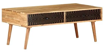 Obrázok produktu pre Konferenčný stolík – Stolík do obývačky – Kávový stolík – Príkonzový stolík – Masívne akáciové drevo – 100 x 50 cm