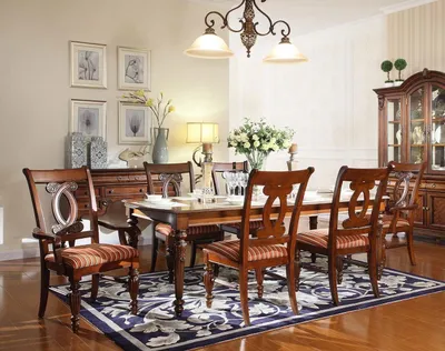 Zdjęcie produktu dla Esszimmer Esstisch 4x Stuhl 2x Stuhl Garnitur Set 7tlg Luxus Holz Möbel