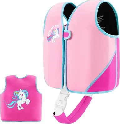 Image de Gilet d'apprentissage de la natation pour enfants Design Cartoon, aide à la natation avec ceintures de sécurité réglables