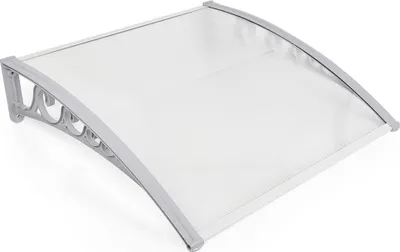 Produktbild von 80x120cm Vordach für die Haustür, Überdachung,Haustürvordach transparente Kunststoffplatte + grau Halterung