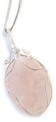 Image de Collier en pierres précieuses en forme de spirale - Quartz rose