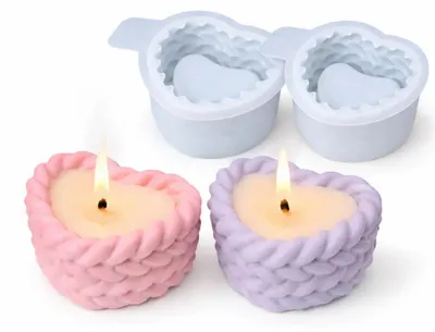 Image de 2 moules en silicone pour bougeoirs et pots de fleurs, adaptés au béton, au plâtre et à la résine époxy