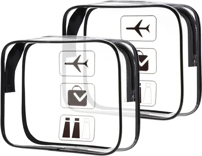 Produktbild von Reise-Toilettasche, Transparent, Wasserdicht, 2 Stück, für Flugreisen