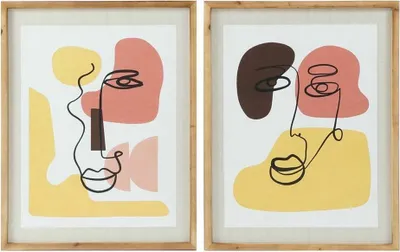 Image de Tableau DKD Home Decor abstrait (2 pcs) (55 x 2 x 70 cm)