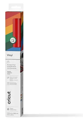 Productafbeelding van Cricut Permanent, zelfklevende vinylfolie, blauw, groen, oranje, rood, geel, donkergroen, effen, glanzend, geschikt voor Cricut Maker en Cricut Explore machines, 305 mm