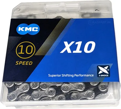 Produktbild von KMC X10 Kette 10-fach 122 Glieder Fahrradkette 1/2" x 11/128" Fahrrad MTB Road