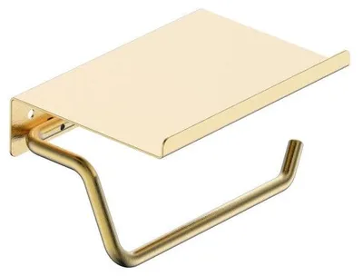 Immagine prodotto di Portarotolo con mensola oro spazzolato Minimal