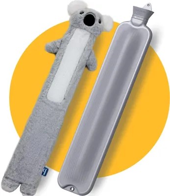 Productafbeelding van XXL Warme waterzak, lang en groot, 3,5 liter met hoes - Koala - Naadloos ontwerp - Zachte hoes voor de warme waterzak