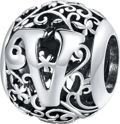 Image de Pendentif Pandora avec la lettre V (Trusky)