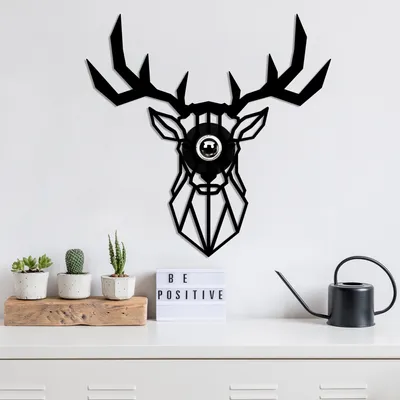 Image de Opviq, W-051, appliques murales, noir, MDF, 55 x 12 x 55 cm