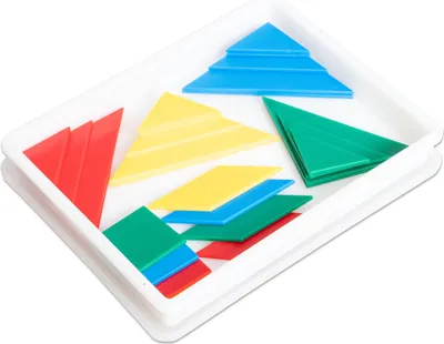 Produktbild von 4 Tangram Lernspiele, 28-teilig, Geometrie für Grundschule, Seitenlänge 3,5-10 cm