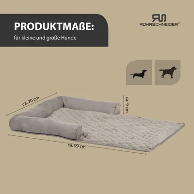 Produktbild von Rohrschneider Weiches Couchkissen für Hund | Hundebett als Sofaschutz | gemütliches Hundebett Hundedecke für Sofa mit Rand | Möbelschutz Kofferraumschutz Hund | Hundebett für Sofa und Couch
