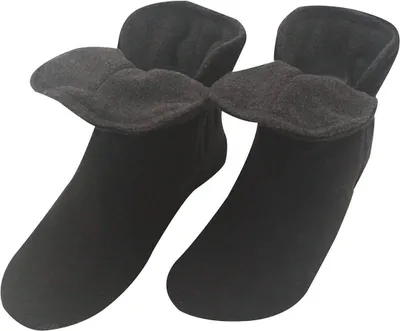 Produktbild von RAIKOU Hausschuhe Damen, Herren aus Micro Fleece 40/43 Schwarz/Zinn mit ABS und Rutschfester Sohle, Super Flauschige Hüttenschuche