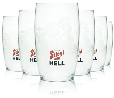 Produktbild von 6x Stiegl Bierglas 0,3l Willi Becher Gläser Set Hell Brauerei Österreich Gastro