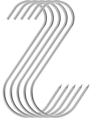 Fleischhaken 5er-Set, Edelstahl, S-Haken, Räucherhaken, 14 cm