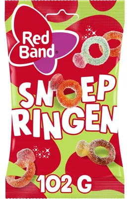 Produktbild von Red Band Snoepringen süß & sauer, 102 g – Fruchtige, leckere Fruchtgummiringe