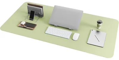 Immagine prodotto di Tappetino per mouse in pelle, con base in ecopelle, dimensioni 100x50 cm, colore verde matcha