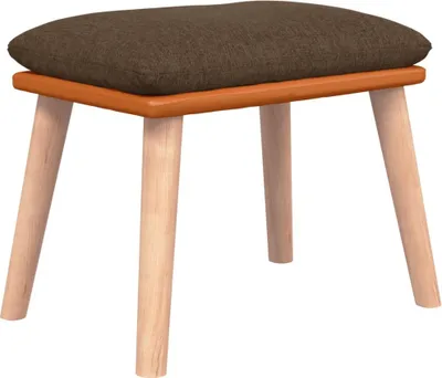 Zdjęcie produktu dla Podnóżek vidaXL, brązowy, 45 x 29,5 x 35 cm, tkanina i sztuczna skóra