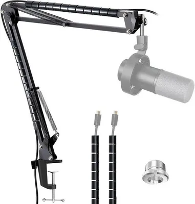 Produktbild von Famanu Mikrofonarm für XLR/USB Mikrofone - Verstellbarer K688 Mikrofonständer mit Kabelhülle