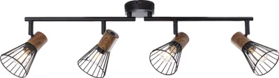 Produktbild von Deckenstrahler, 4-flammig, drehbar, 4x E14 max. 18 Watt, Metall/Holz