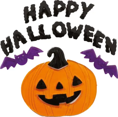 Obrázek produktu pro Halloweenská okenní dekorace gelová dýně