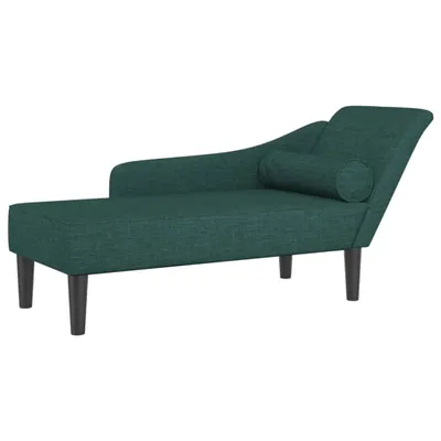 Produktbild von vidaXL Chaiselongue mit Kissen Dunkelgrün Stoff