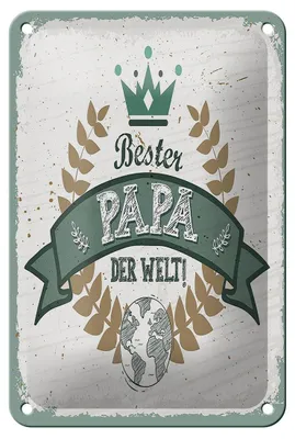 Produktbild von Blechschild  Bester Papa der Welt, 18 x 12 cm, Blechschilder