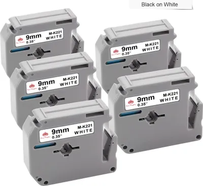 Produktbild von 5x Schriftband M-K221 MK-221 kompatibel für Brother P-Touch 9mm 9mm P-Touch 60 65 75 80 85 90