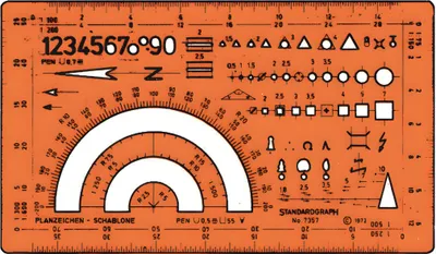 Produktbild von Standardgraph Katasterschablone Planzeichen I 1:75/1:100/1:150/1:200/1:250/1:300