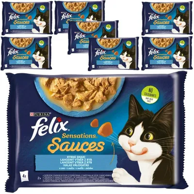 Zdjęcie produktu dla Felix Sensations Sauces Karma Dla Kotów Smaki Rybne W Sosie 8x340g (32x85g) Dorsz Sardynka