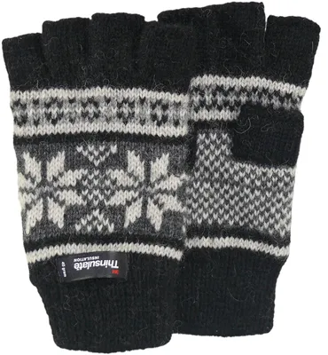 Produktbild von Halbfinger Handschuh  mit Norweger Muster Thinsulate für Herren