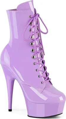 Produktbild von DELIGHT-1020 elegant Pleaser Damen High Heels Plateaustiefeletten lavendel Lack