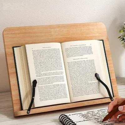 Produktbild von Verstellbarer Leseständer aus Holz, klappbarer Ständer für Bücher und Tablets, Schreibtisch-Organizer fürs Arbeitszimmer – TRIMEC