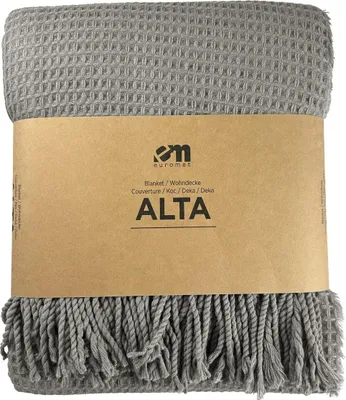 Produktbild von Decke Wohndecke Tagesdecke Alta Mit Fransen Waffeldecke Grau 200x220 cm