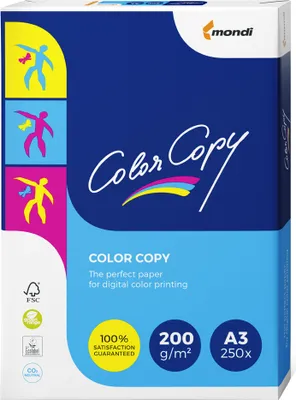 Produktbild von Inapa Color Copy 200g 420x297 R, Papier, (DIN A3 (250 Blatt), 200