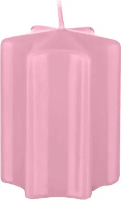 Produktbild von Sternkerzen Rosa 6 x Ø 6 cm, 4 Stück, Adventskerzen, Weihnachtskerzen