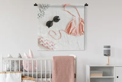 Produktbild von MuchoWow® Wandteppich Wandbehang Sommer - Bikini - Sonnenbrille 90x90 cm Tapisserie Dekoration Wandtuch - Wandaufhänger
