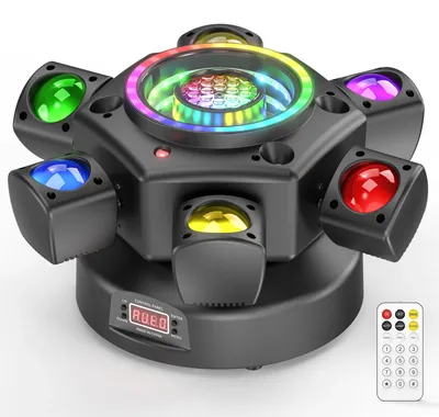 Zdjęcie produktu dla Reflektor sceniczny LED z ruchomą głowicą - 150 W - 6 ramion - RGBW - DMX512 - 220 V - wtyczka EU