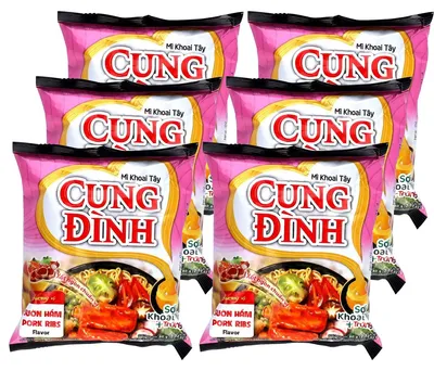 Obrázek produktu pro Cung Dình, instantní nudle s vepřovými žebírky v polévce, 80g, balení 6 kusů