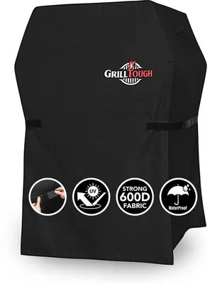 Produktbild von Wetterfeste Grillabdeckung 75x66x109cm, verstellbar, UV-beständig, schwarz