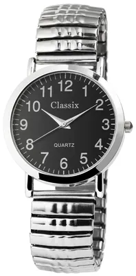 Produktbild von Classix 2700007-002 Herrenuhr mit Metallzugband, silber-schwarz