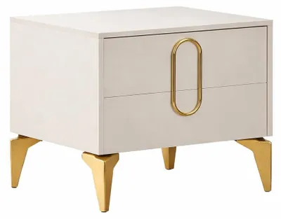 Produktbild von Beige Robuste Nachtkonsole Edles Nachtkästchen Schlafzimmer Möbel