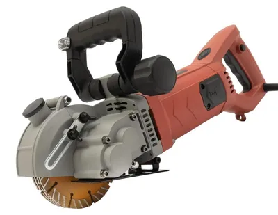 Obrázok produktu pre Fréza na drážkovanie stien – rezačka betónu – 4800 W – 6200 ot./min – laserové vedenie – odsávanie prachu – na betón/dlaždice/tehly – červená
