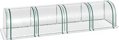 Produktbild von Foliengewächshaus Treibhaus Gewächshaus Mit Tür Frühbeet Pflanzenaufzucht Pflanzenhaus Folie Stahl Pvc Transparent 395 X 100 X 80 Cm