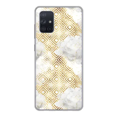 Produktbild von MuchoWow® Handyhülle Schutzhülle Hülle für Samsung Galaxy A51 Gold - Marmor - Muster - Geometrie Silikon Softcase Handy Hülle - Schutzabdeckung